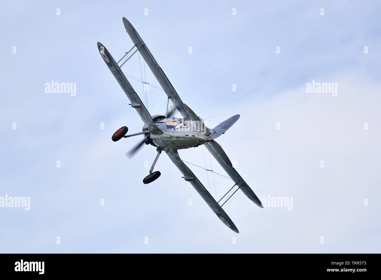 1938 Gloster Gladiator Teil der Shuttleworth Collection durchführen am 2019-Festival in Old Warden Stockfoto