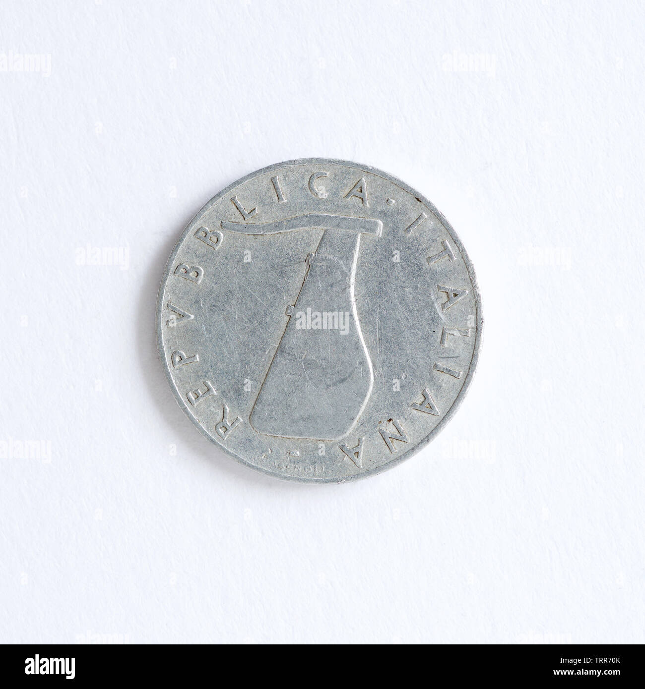 Italien 5 Lire Münze - 1954 Stockfoto