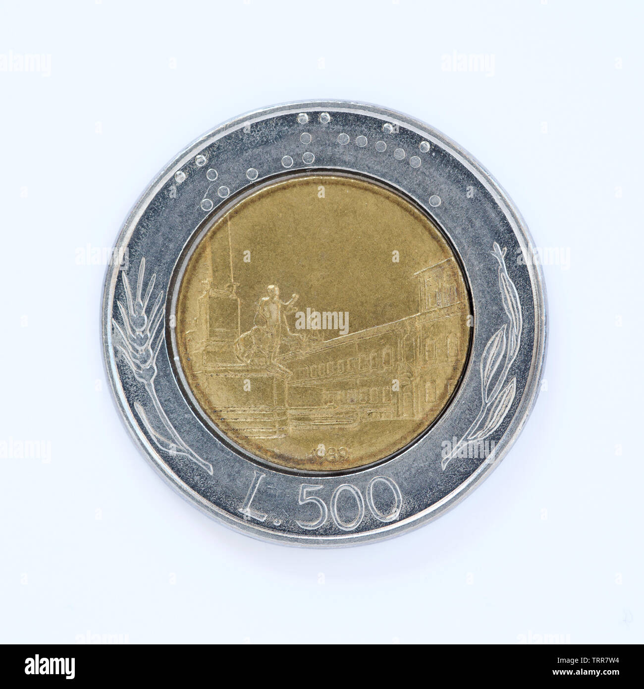 Italien 500 Lire Münze - 1989 Stockfoto