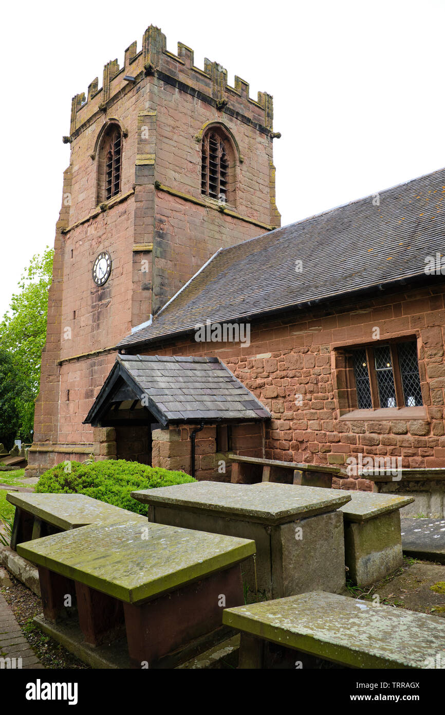 St. Michael Pfarrkirche Shotwick Cheshire England Großbritannien Stockfoto