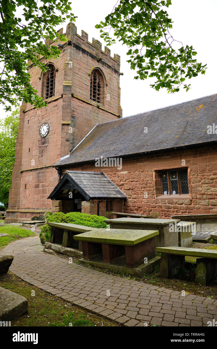 St. Michael Pfarrkirche Shotwick Cheshire England Großbritannien Stockfoto