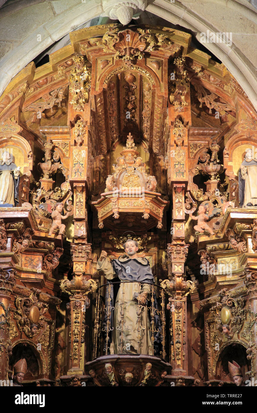 Spanien, Galicien, Santiago de Compostela, Santo Domingo de Bonaval Kloster, Kirche, Interieur, Stockfoto