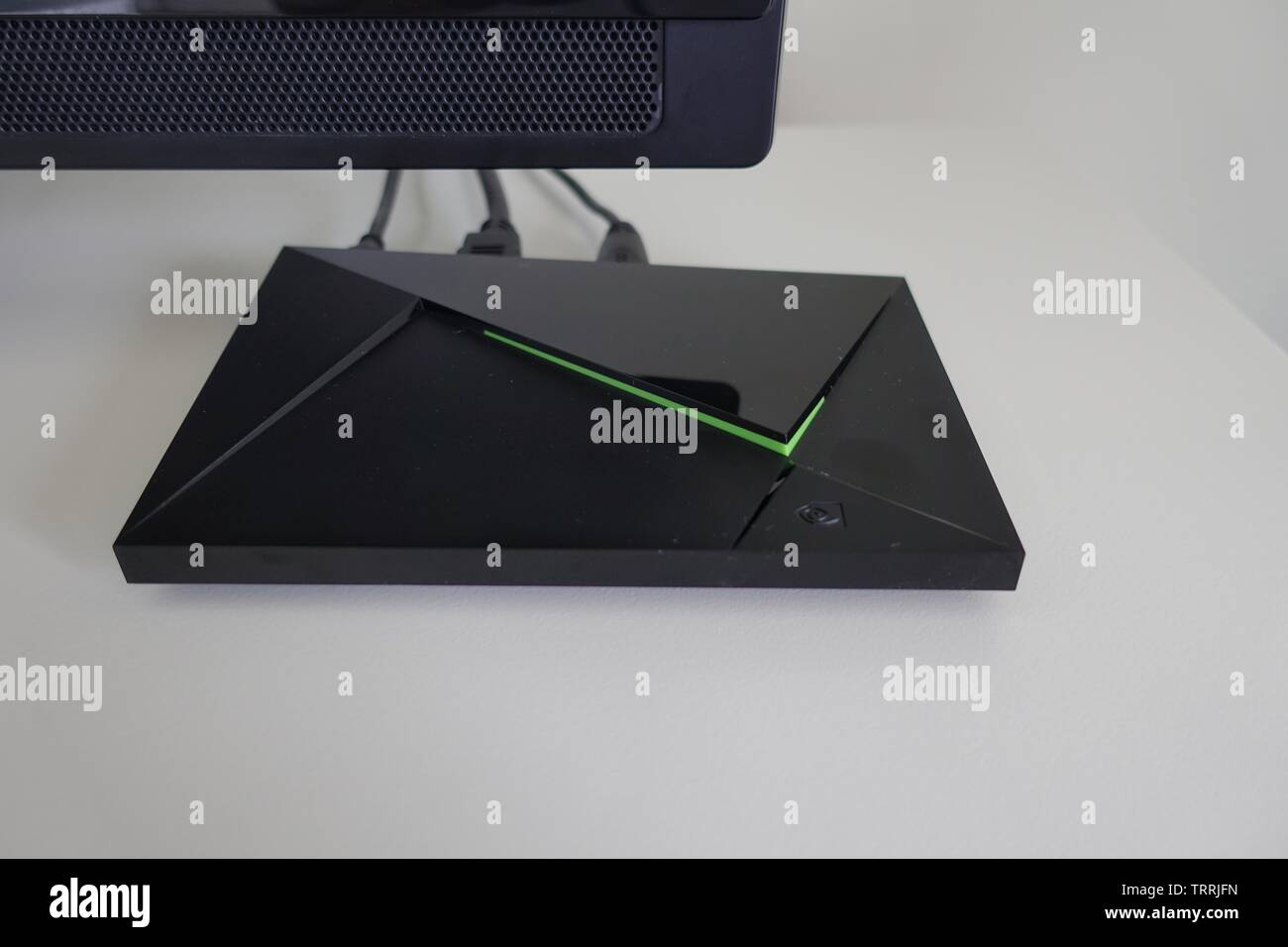 Orlando, FL/USA -6/7/19: Die Nvidia Schild, auch als Schild Android TV oder Abschirmung der Konsole bekannt, ist ein Android TV - Digital Media Player basiert. Stockfoto