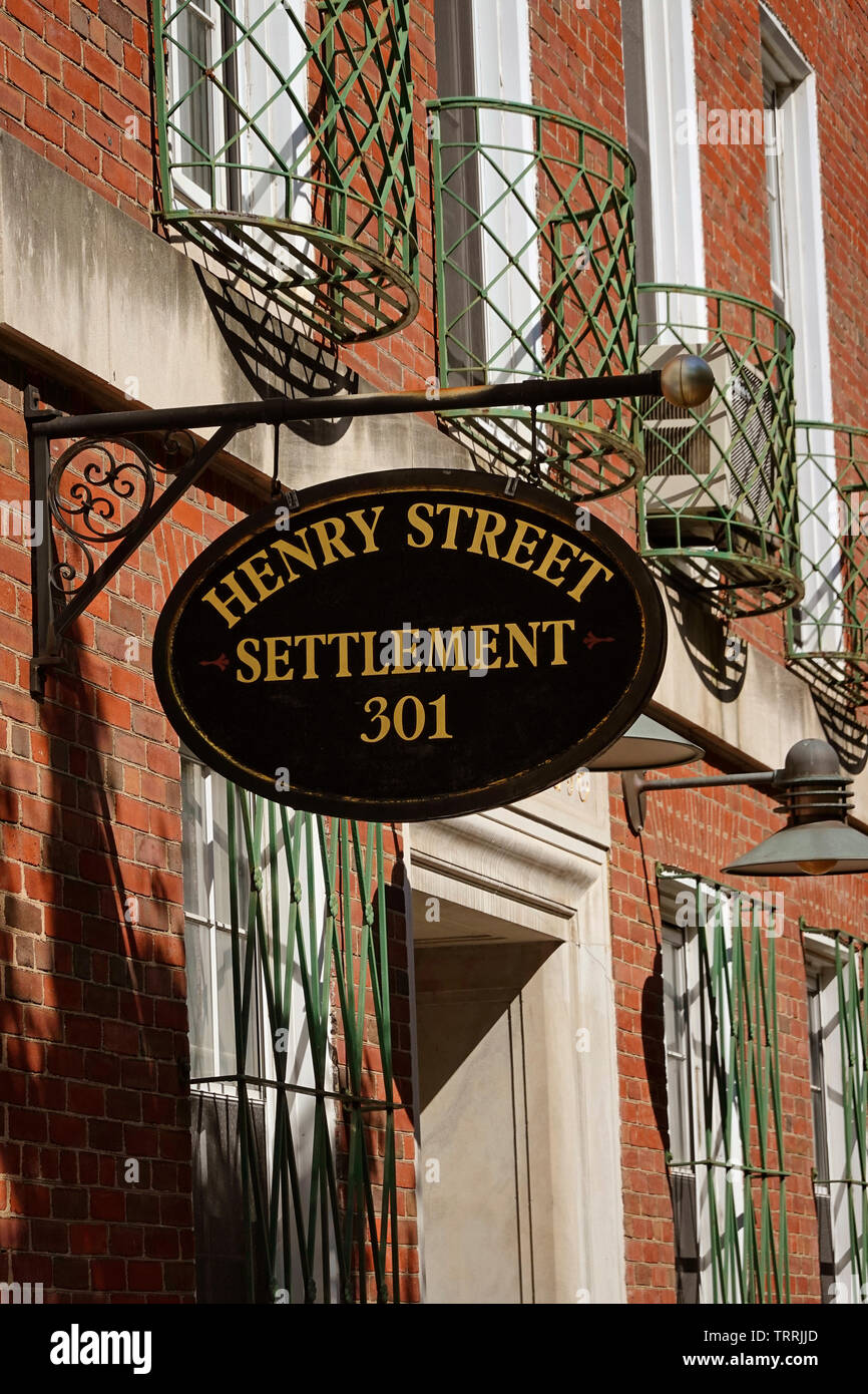 Henry Street Settlement Lower East Side Manhattan NYC Stockfoto