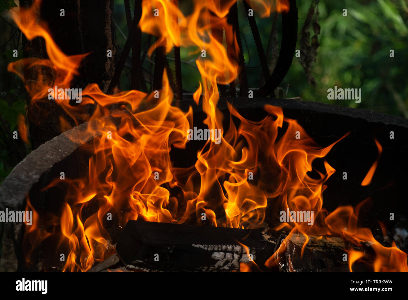 Auf Feuer Flamme Stockfoto
