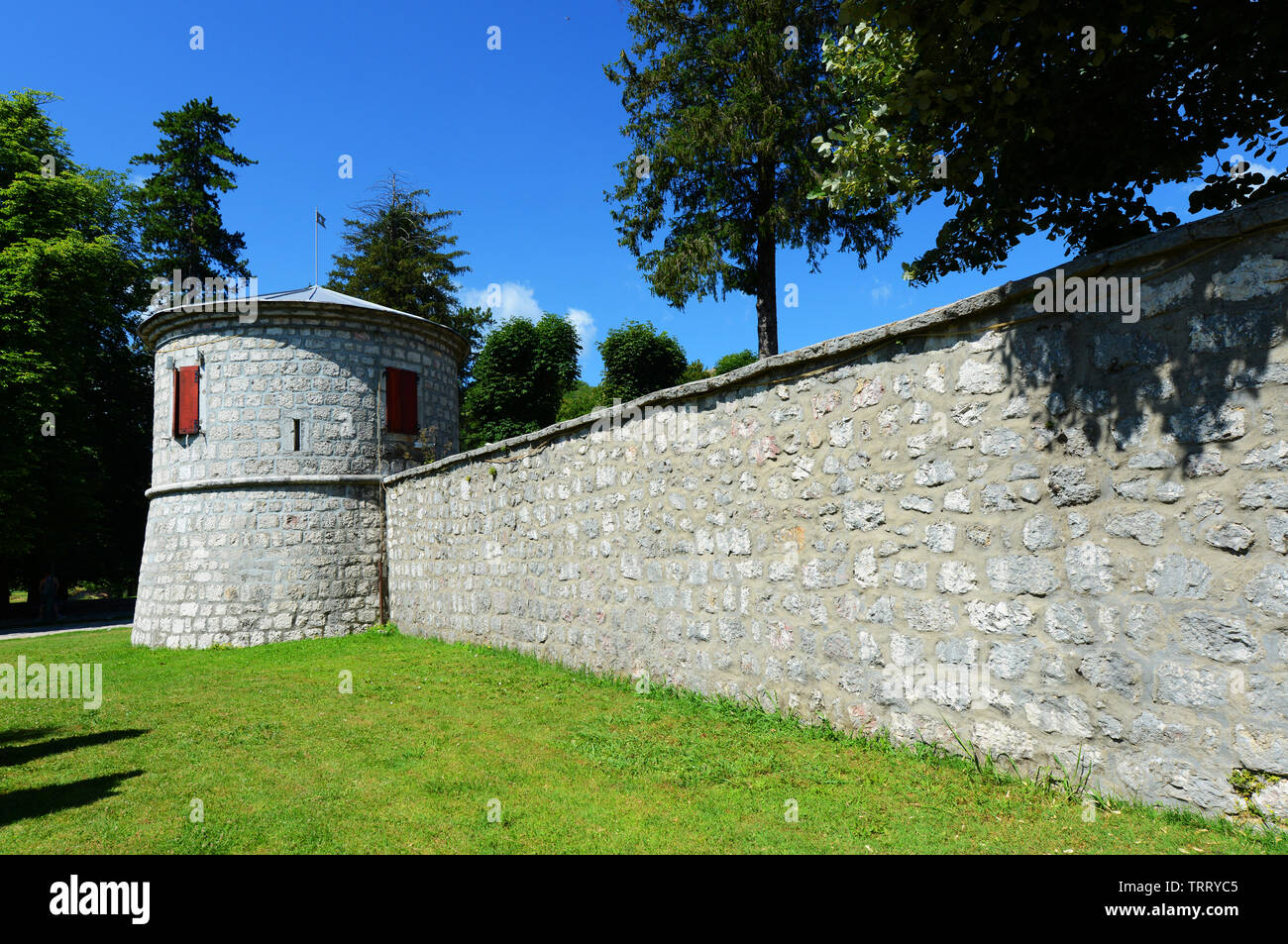 Die Biljarda ist die ehemalige königliche Residenz in Cetinje - die historische Hauptstadt von Montenegro. Stockfoto