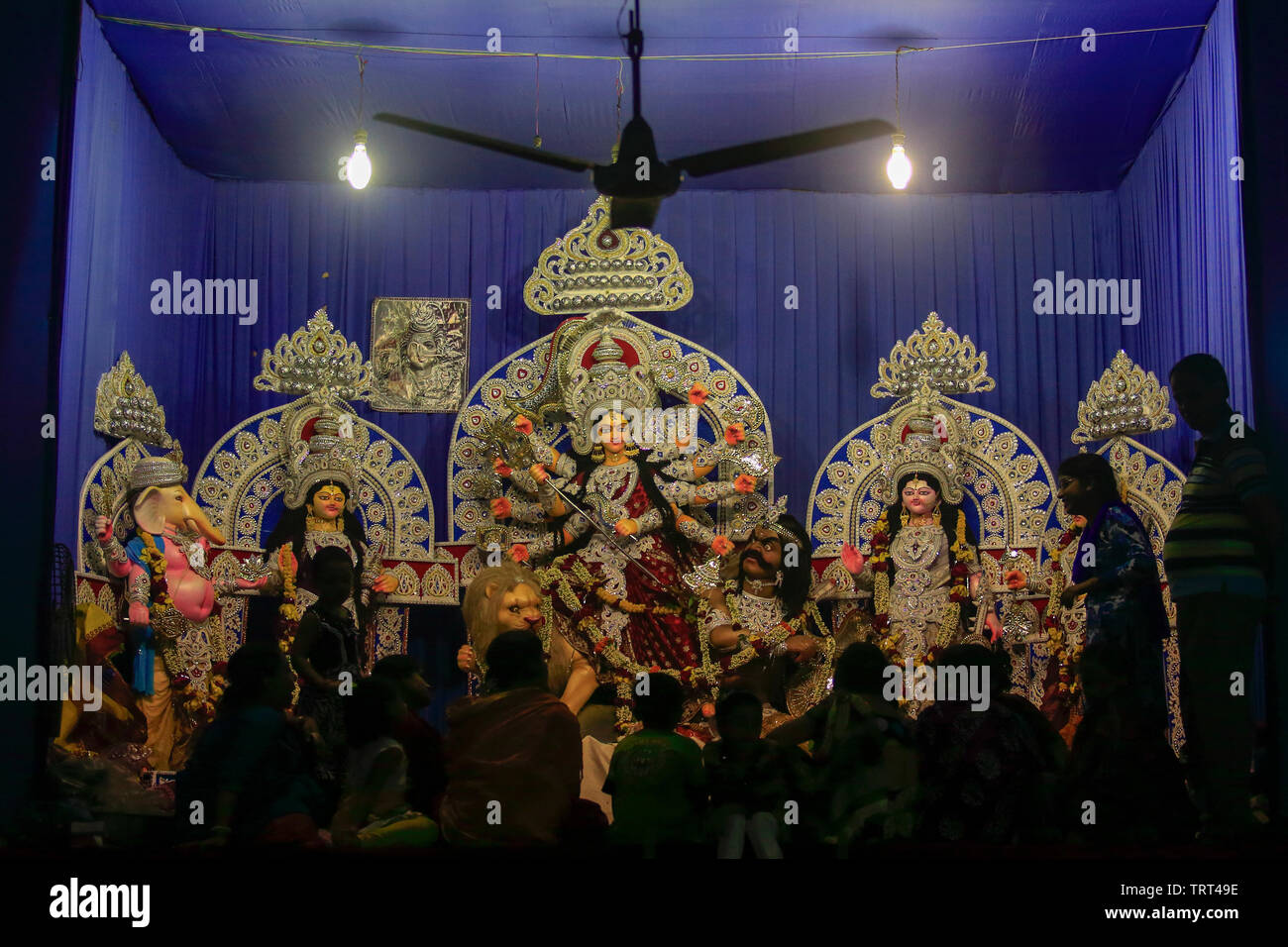 Durga Puja Feier in Dhaka, Bangladesh. Stockfoto