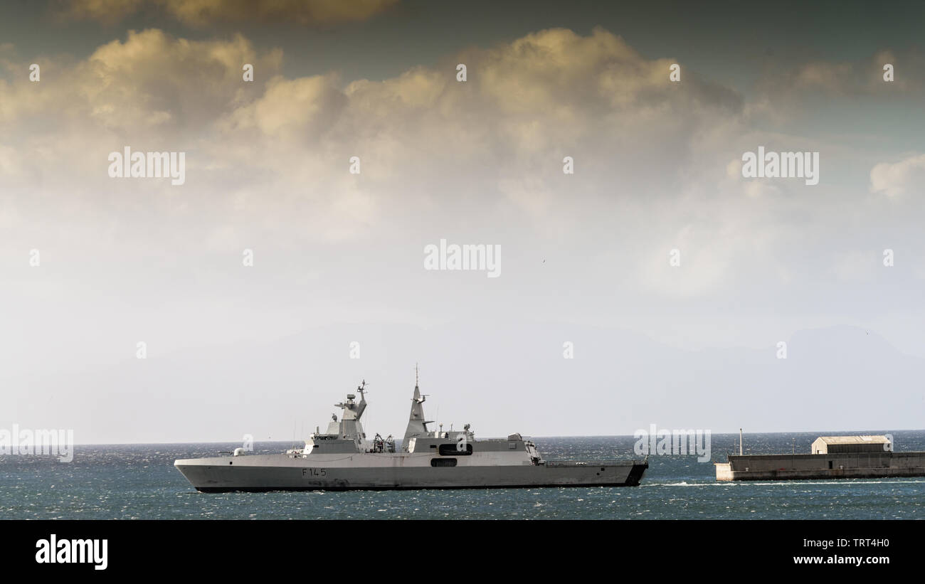 SAS AMATOLA ist durch die Regierung von Präsident Nelson Mandela in einem umstrittenen Waffen gekauft haben viel von der Deutschen Werft Blohm und Voss Stockfoto