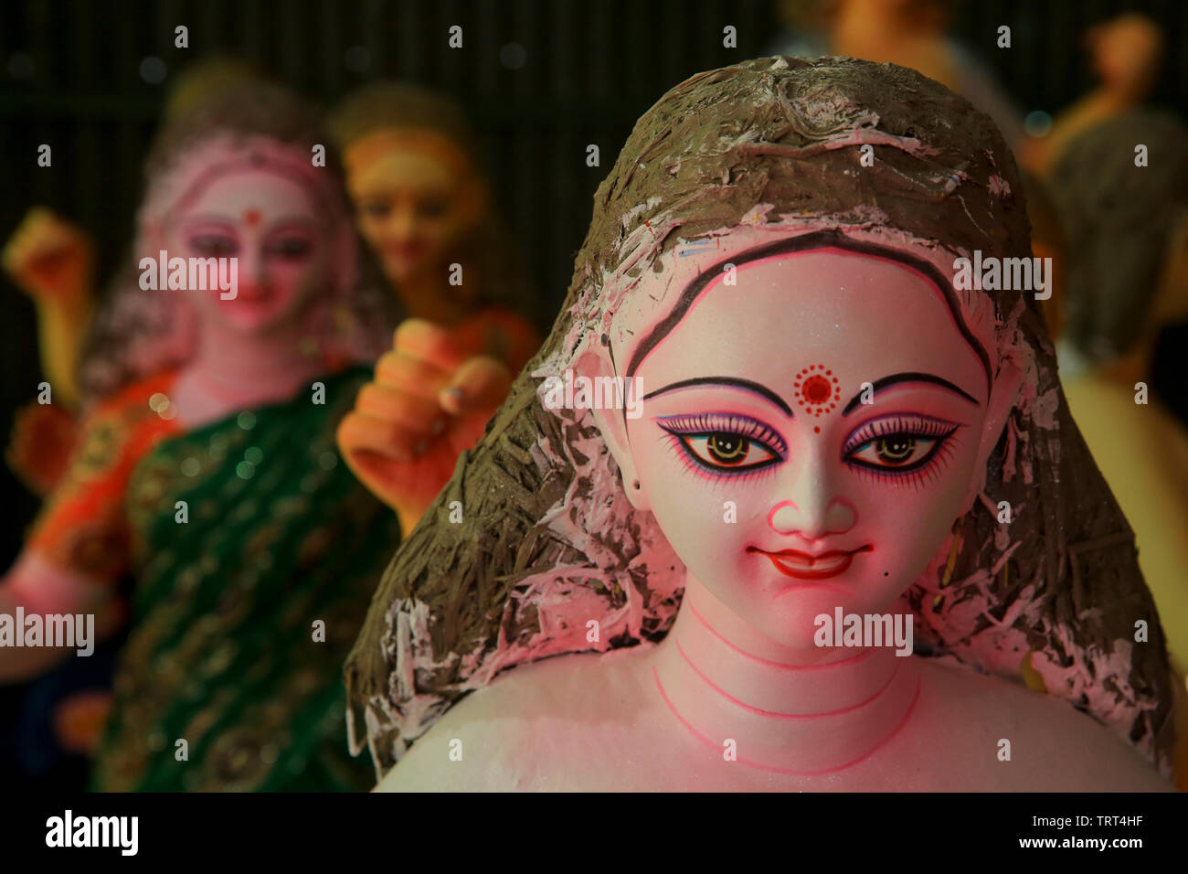 Die clay Idol der hinduistischen Göttin Durga in Dhaka, Bangladesh. Stockfoto