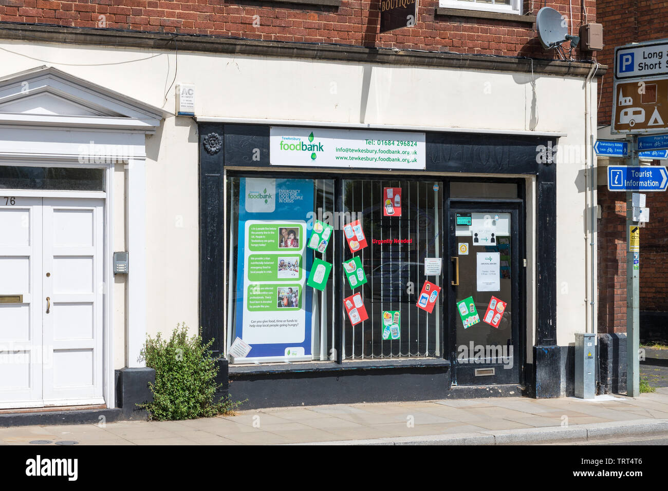 Tewkesbury Food Bank on Church Street, Stroud, Gloucestershire, VEREINIGTES KÖNIGREICH Stockfoto