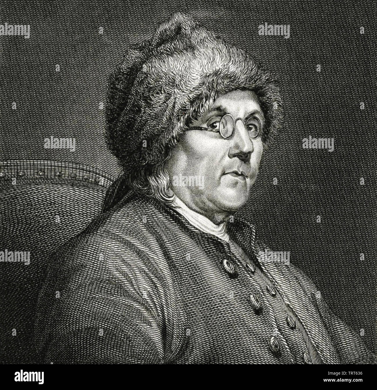 BENJAMIN FRANKLIN (1706-1790) amerikanischer Politiker und Wissenschaftler Stockfoto