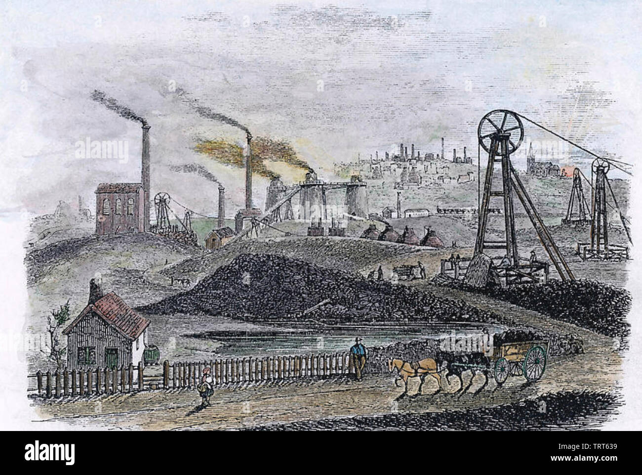 Schwarz in den West Midlands im Jahr 1869 Stockfoto