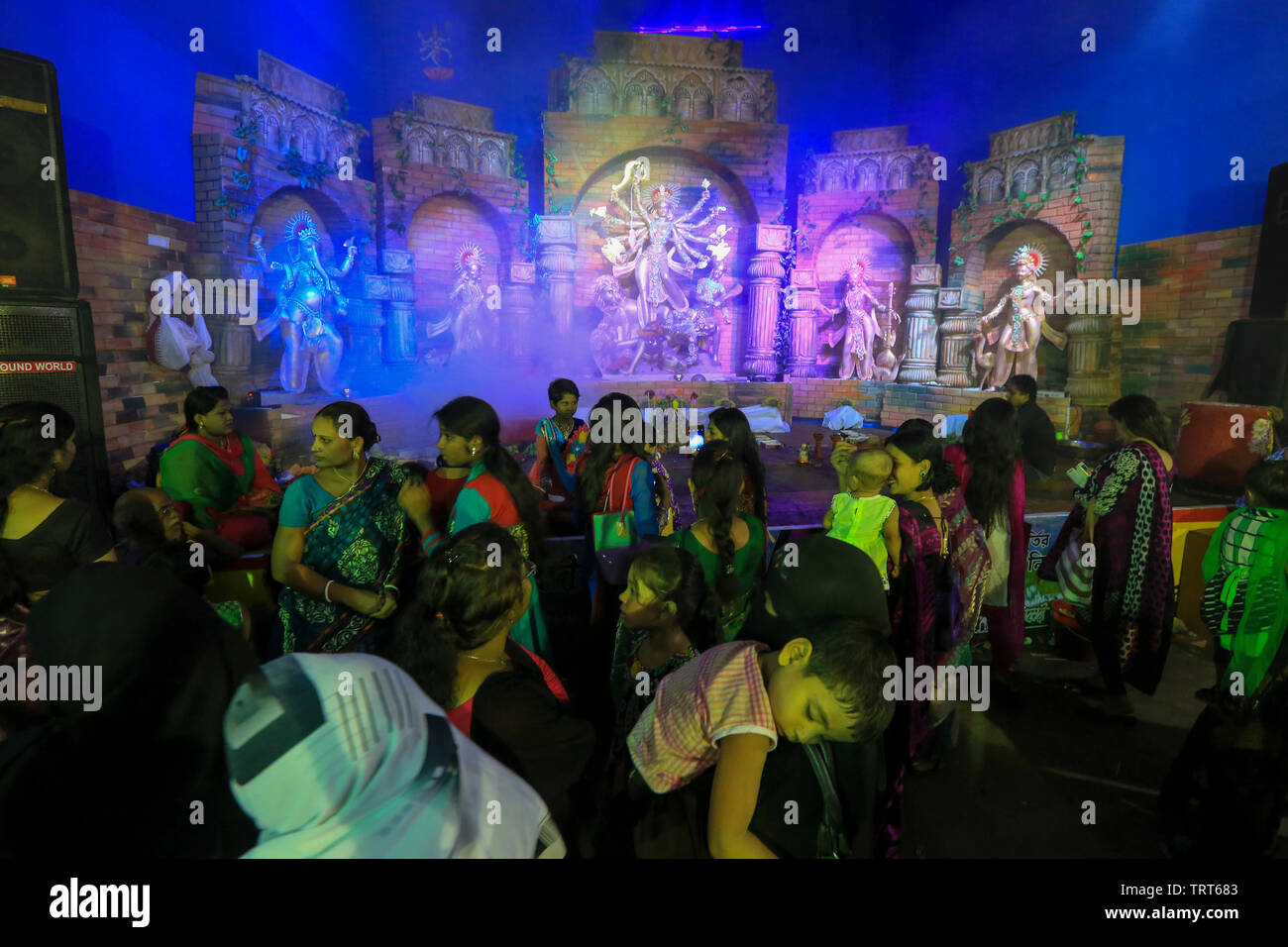 Durga Puja Feier in Dhaka, Bangladesh. Stockfoto