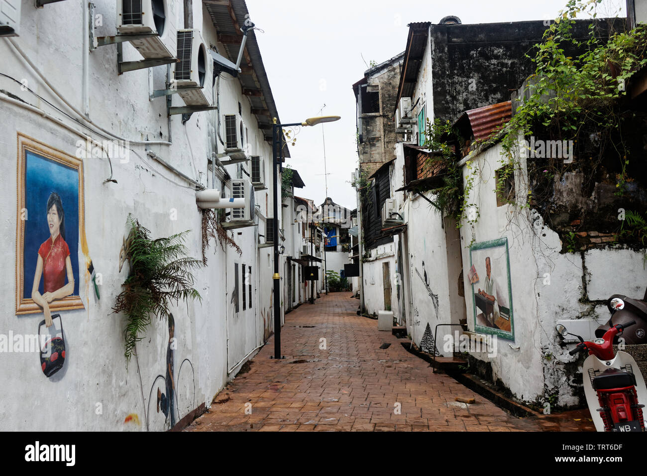 Eine Straße in Malakka, Malaysia Stockfoto