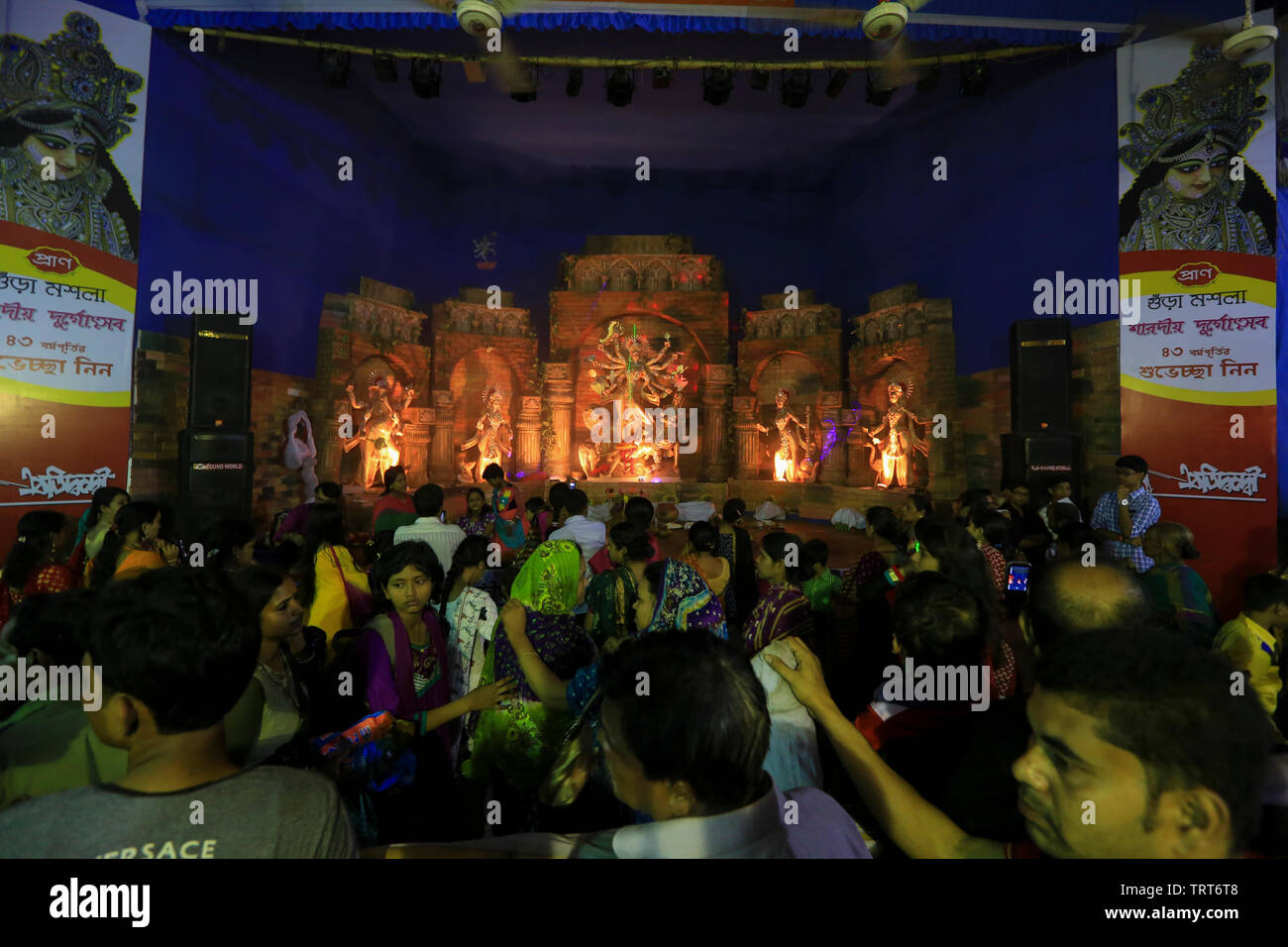 Durga Puja Feier in Dhaka, Bangladesh. Stockfoto