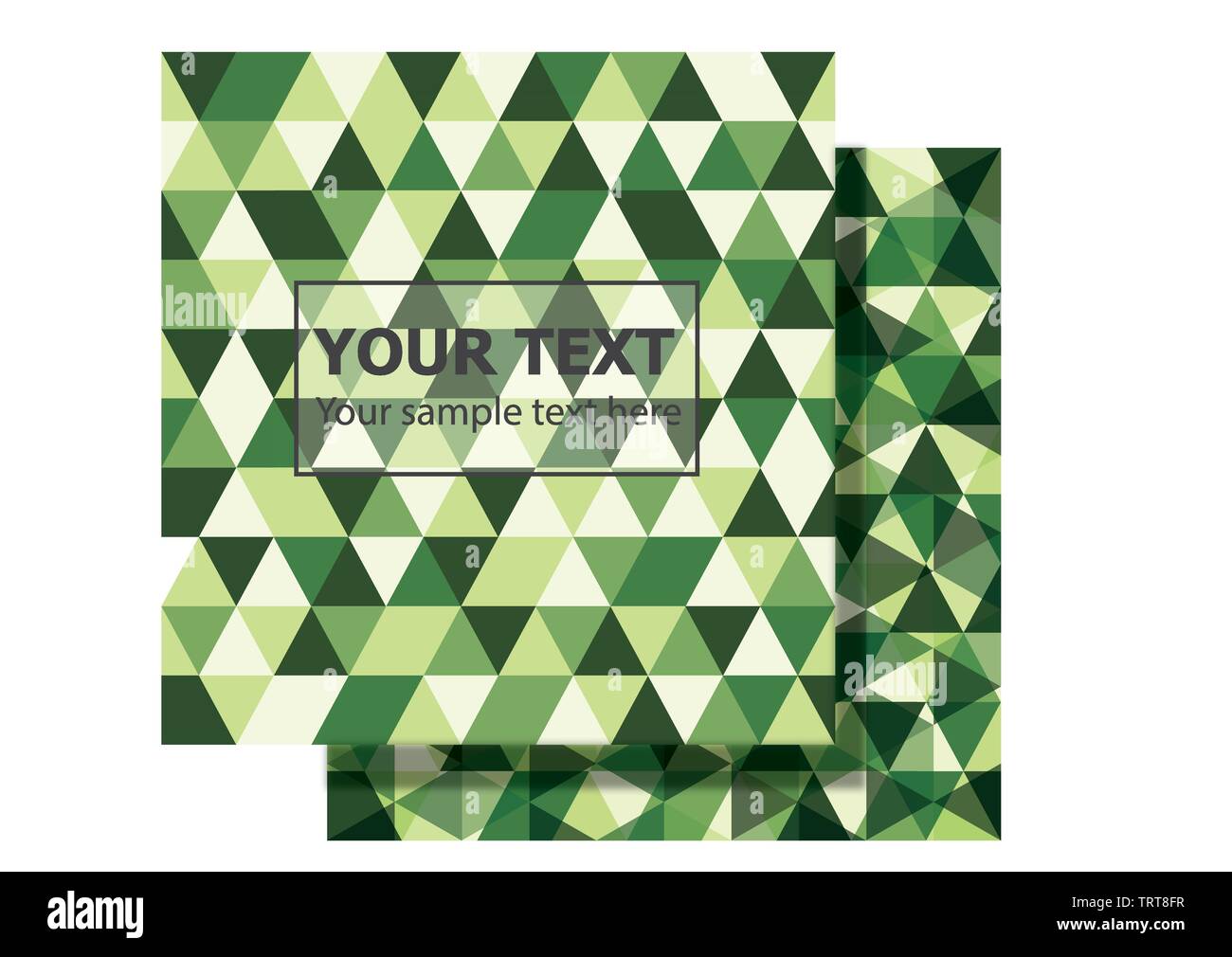 2 Satz von Green camouflage polygonalen Vektorgrafik Hintergrund Design mit Kopie Platz für Ihren Text und Logo. geometrische Dreiecksform Muster Stock Vektor