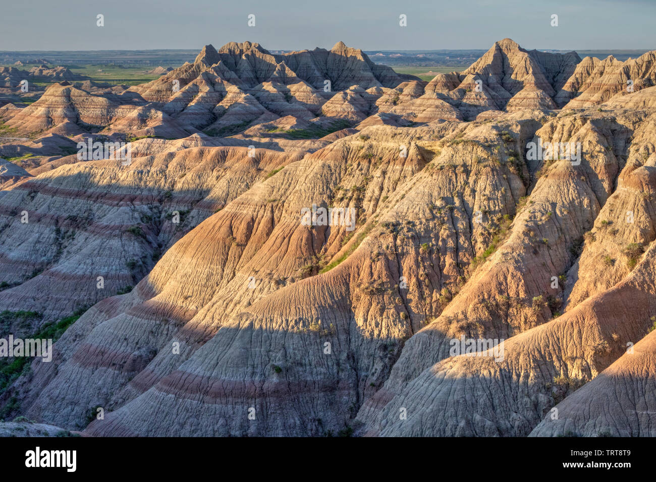 Badlands National Park bei Sonnenuntergang, South Dakota, USA. Stockfoto