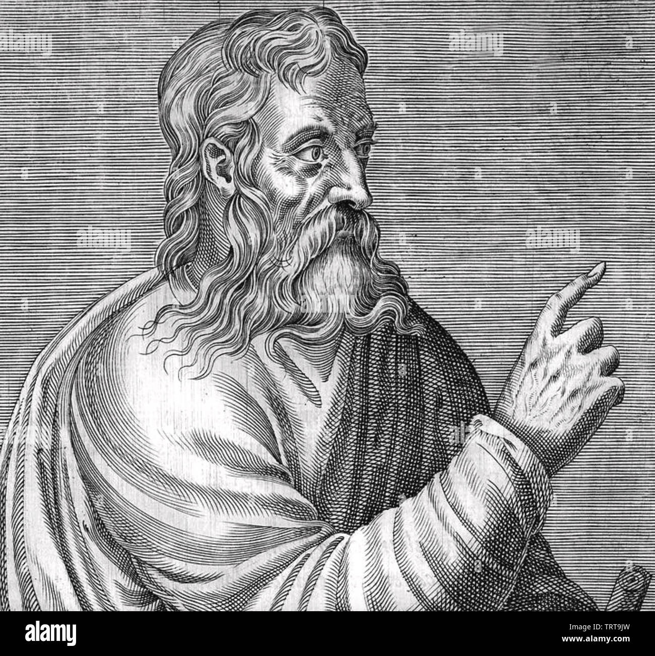 SENECA DER ÄLTERE (54 V.CHR.-39 N.CHR.) römische Rhetoriker und Schriftsteller im 15. Jahrhundert Gravur Stockfoto