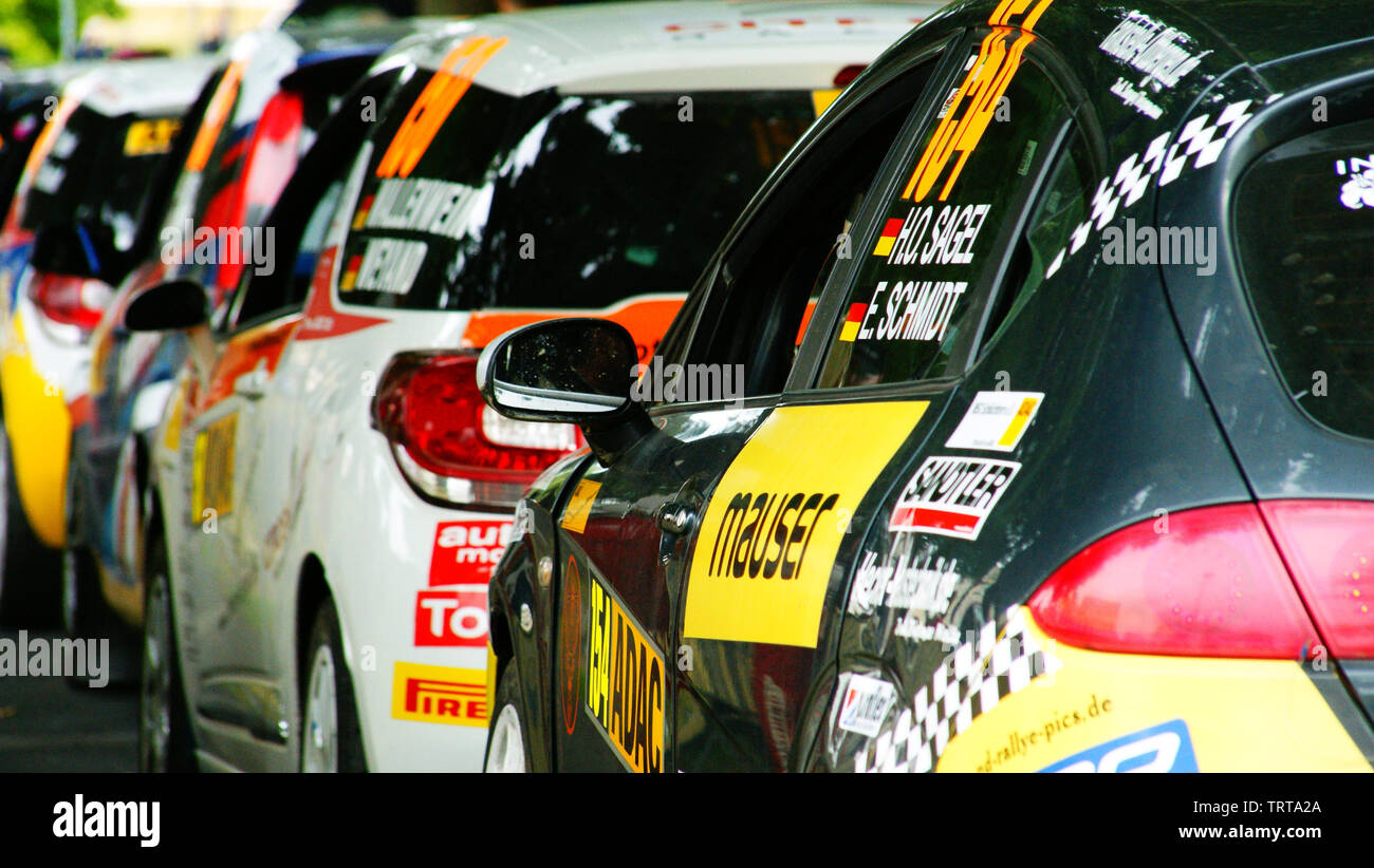 ADAC Rallye Deutschland Startpit Stockfoto