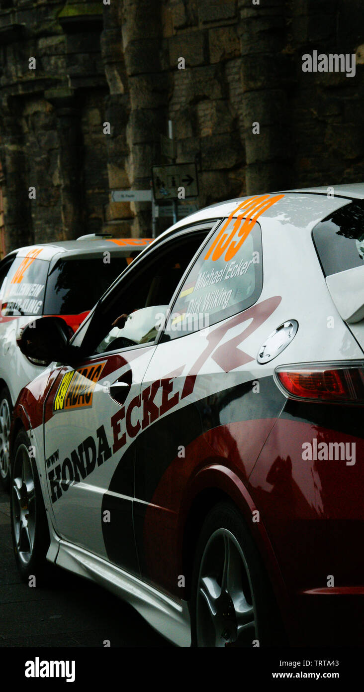 ADAC Rallye Deutschland Startpit Stockfoto
