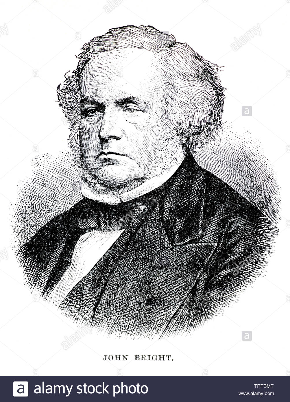 John Bright Porträt, 1811 - 1889, war ein britischer liberaler Staatsmann im Zusammenhang mit der anti-corn Law League bei der Abschaffung der Korngesetze ausgerichtet Stockfoto