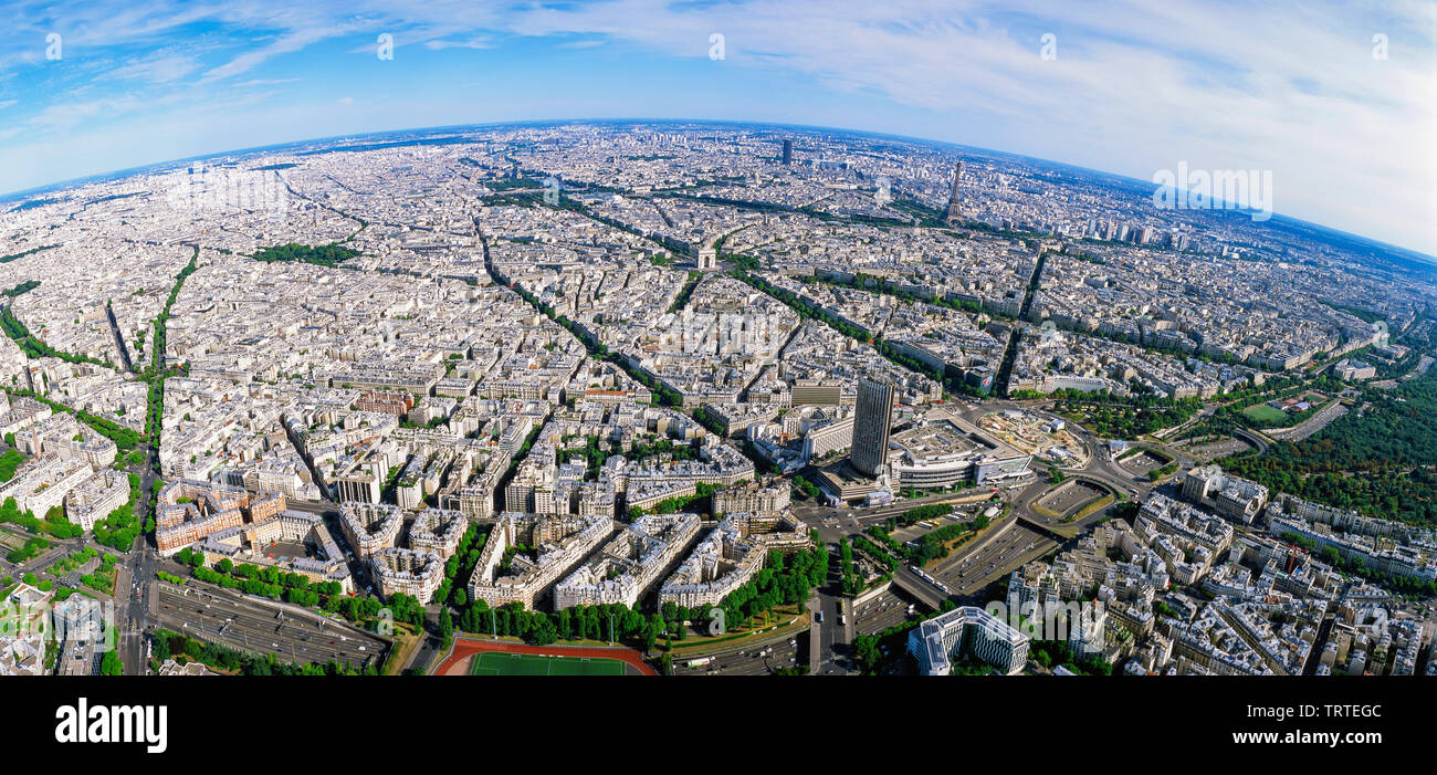 Panorama Antenne von Paris, Frankreich Stockfoto