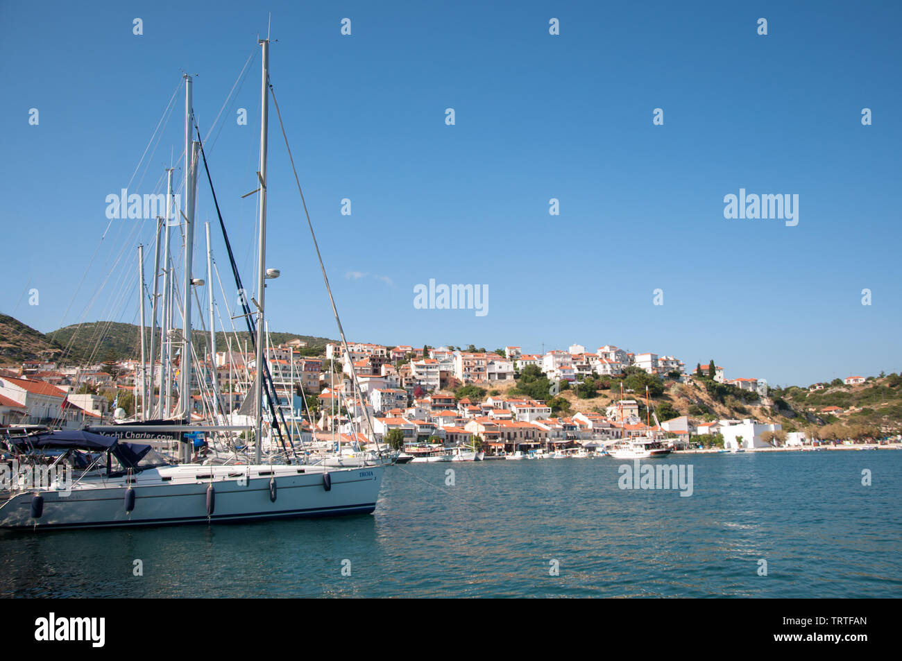 Hafen von Pythagorion auf der Insel Samos, Griechenland. Stockfoto