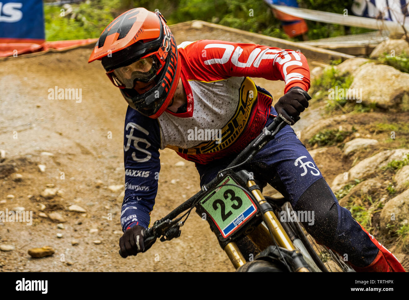 UCI World Cup Downhill Fort William 2019 Stockfoto