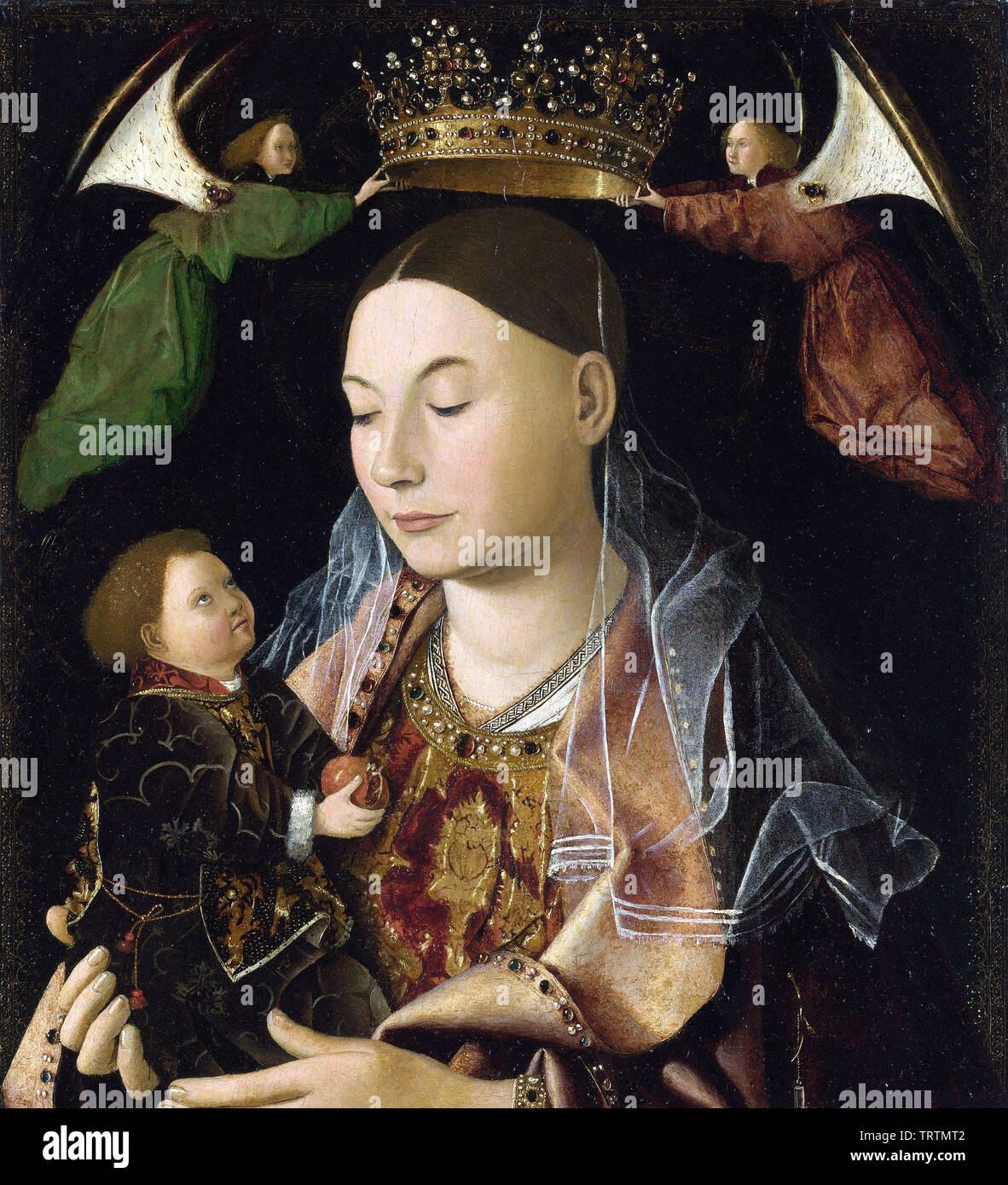Antonello da Messina - Madonn Kind Salzen Madonn 1460 1 C 1460 Stockfoto