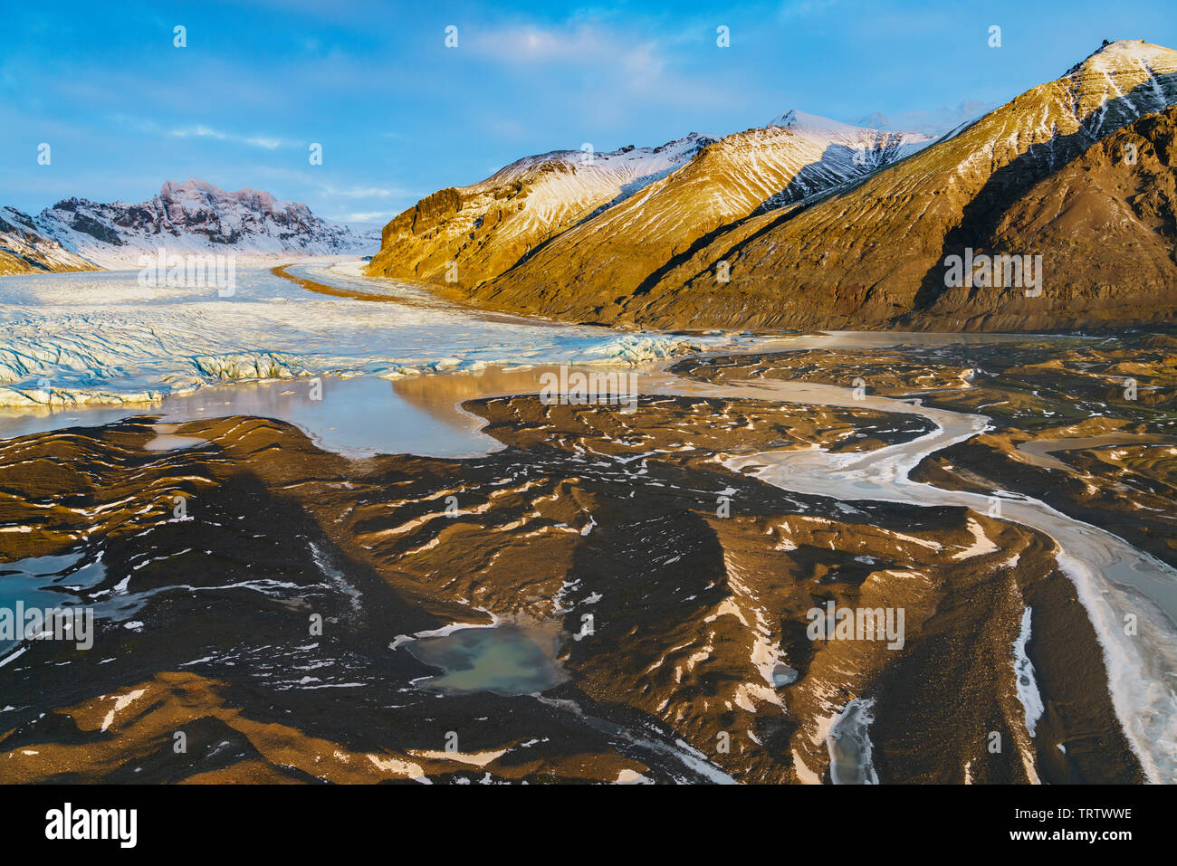 Skaftafellsjokull Gletscher Vatnajökull National Park, Island Stockfoto