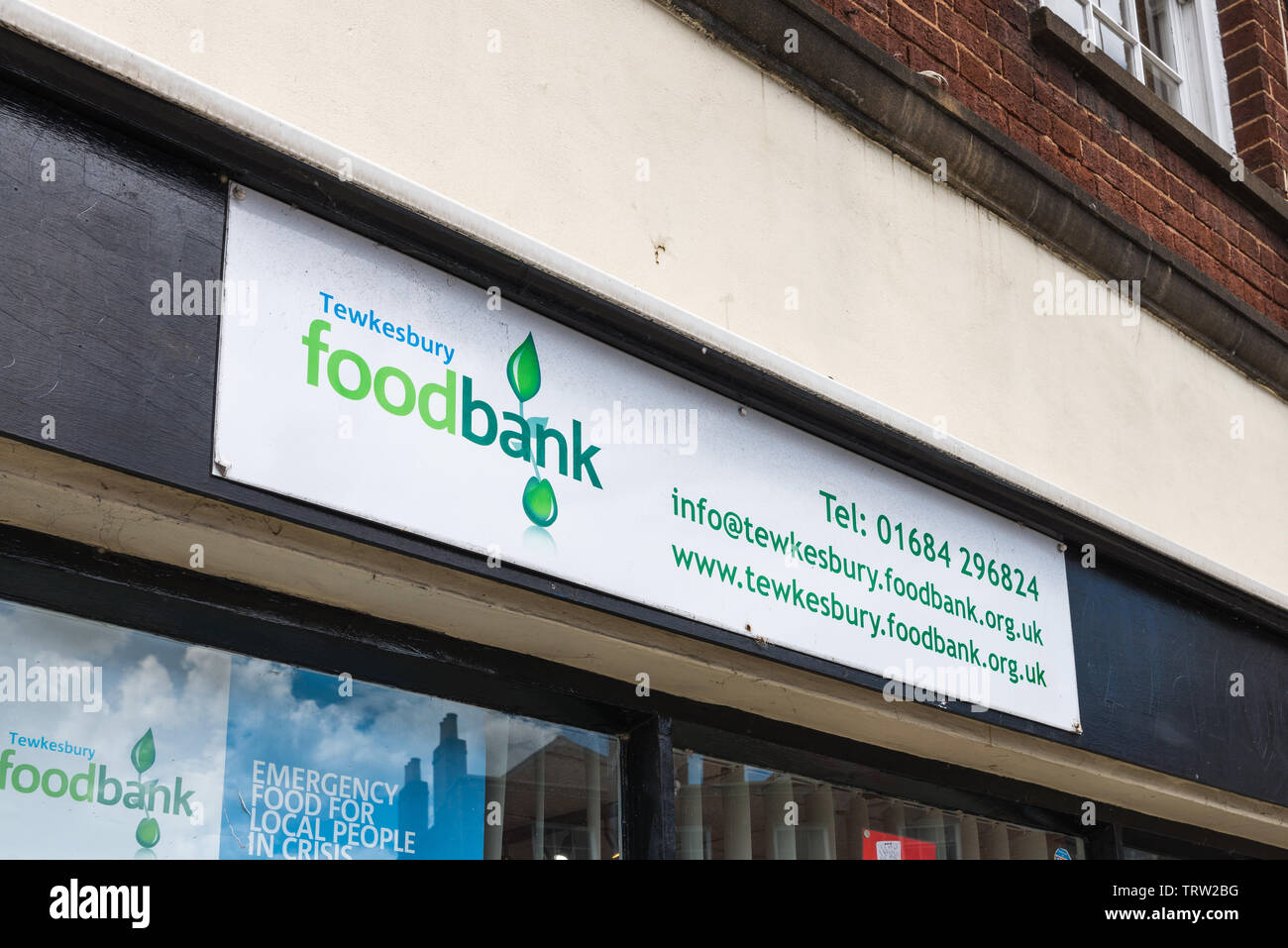 Tewkesbury Food Bank on Church Street, Stroud, Gloucestershire, VEREINIGTES KÖNIGREICH Stockfoto