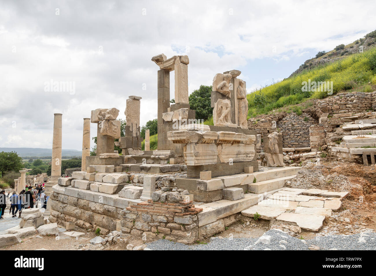Ein beliebter Ort für Touristen und Weltkulturerbe, Ephesus, antike griechische Stadt Ruinen, in Ein beliebter Ort für Touristen und Weltkulturerbe, Ephesus, antike griechische Stadt Ruinen, in
