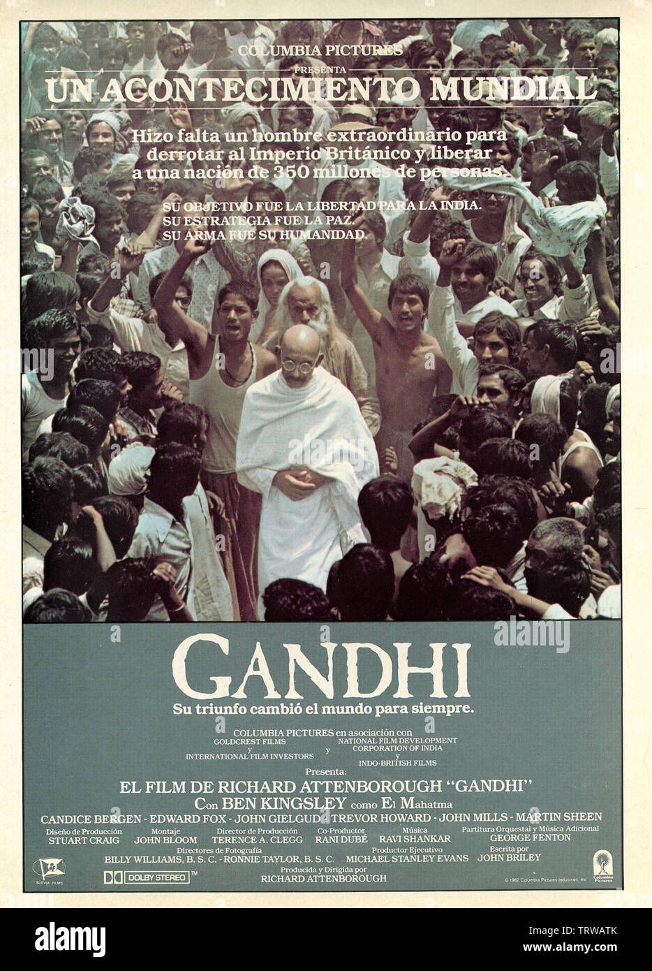 GANDHI und KINGSLEY BEN 1943 - Ben Kingsley in Gandhi (1982). Copyright: Nur die redaktionelle Nutzung. Kein Merchandising oder Buch deckt. Dies ist eine öffentlich verteilten Handzettel. Zugriffsrechte nur, keine Lizenz des Urheberrechts zur Verfügung gestellt. Nur in Verbindung mit Werbung für diesen Film. Quelle: Columbia Pictures/Album Stockfoto