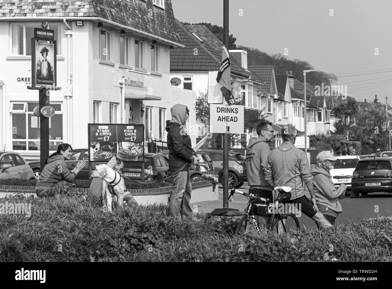 Zuschauern am Bournemouth Bay laufen, Dorset UK. Stockfoto