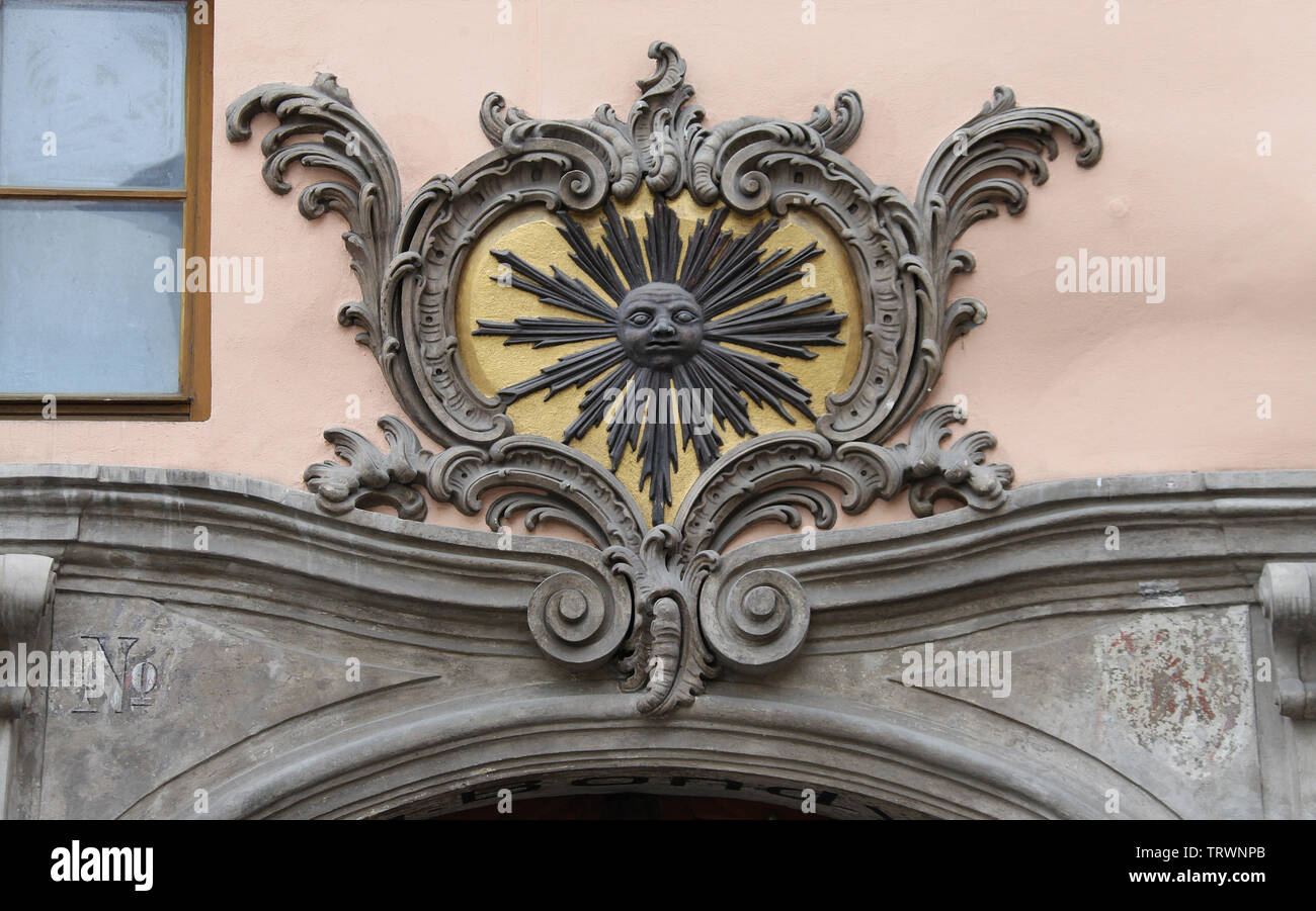 Symbolische Haus der Schwarzen Sonne in Prag Stockfoto