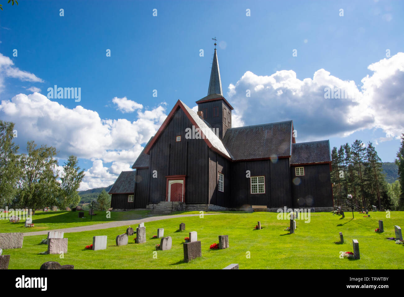 Nordsinni Kirche in Dokka, Norwegen/Skandinavien Stockfoto