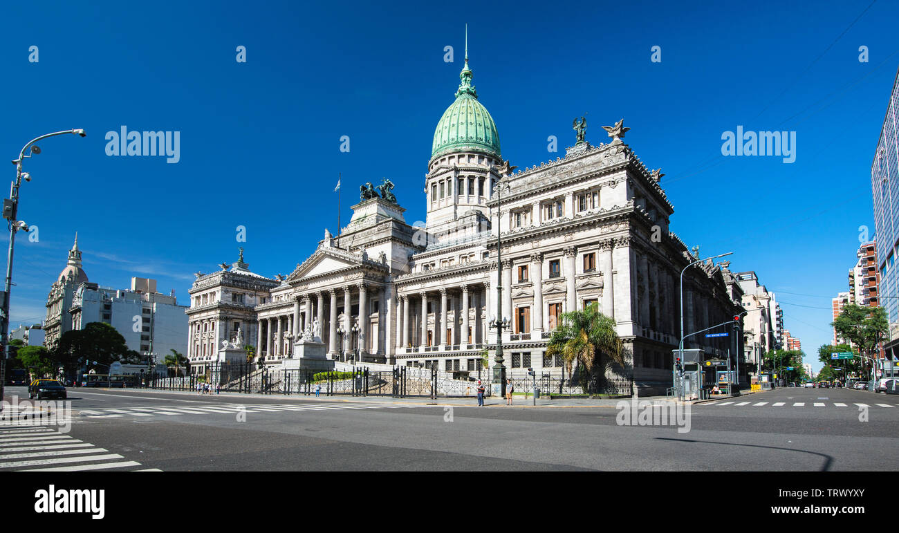 Der Palast der argentinischen nationalen Kongress ist eine monumentale Gebäude, Sitz der Argentinischen National Congress, Buenos Aires, Argentinien Stockfoto