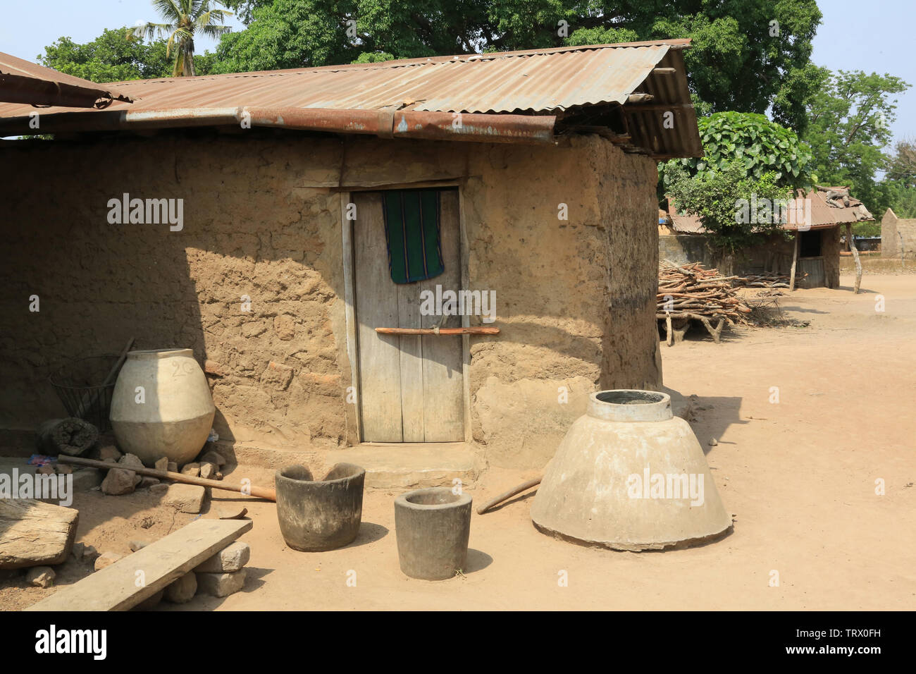 Behausungen. Datscha Attikpayé. Togo. Afrique de l'Ouest. Stockfoto