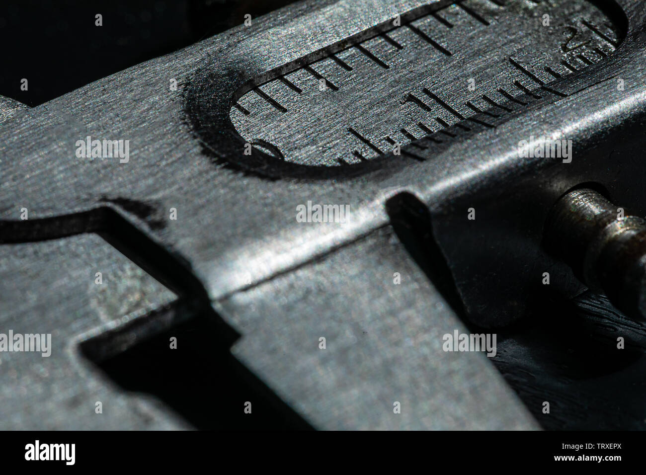 Makro Bild der Tischler Bremssattel. Das Tool ist offensichtlich gut genutzt und ein wichtiges Instrument, um den Eigentümer. Stockfoto