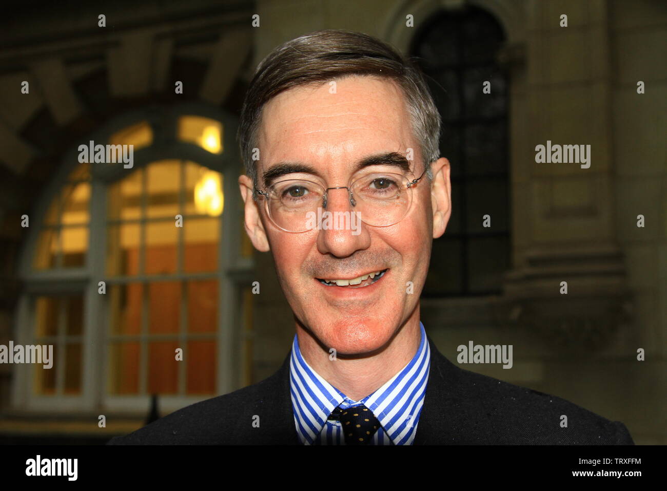 JACOB RES - MOGG MP IN WESTMINSTER, LONDON, GROSSBRITANNIEN AM 12TH. JUNI 2019. MR.REES - MOGG GAB SEINE ZUSTIMMUNG, DASS DIESES FOTO FÜR ALAMY ARCHIV UND REPORTAGE AUFGENOMMEN WERDEN. BERÜHMTE POLITIKER. RUSSELL MOORE PORTFOLIO-SEITE. Stockfoto