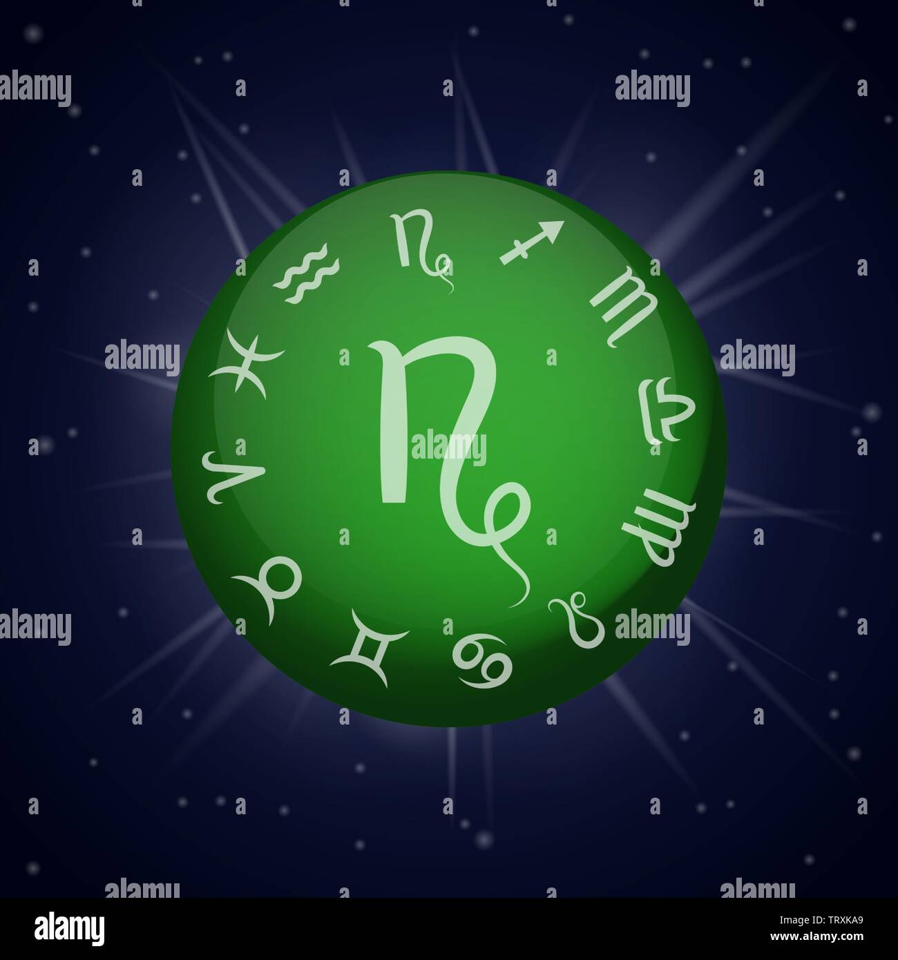 Steinbock Sternzeichen. Steinbock Horoskop. Vector Illustration Banner. Weltraum Hintergrund. Element Erde Stock Vektor