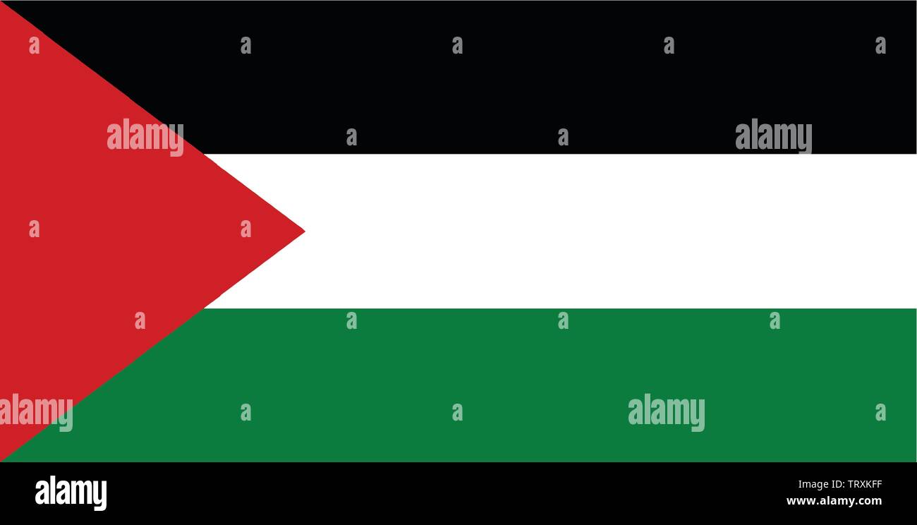 Flagge der arabischen Liga Land von Palästina Stock Vektor