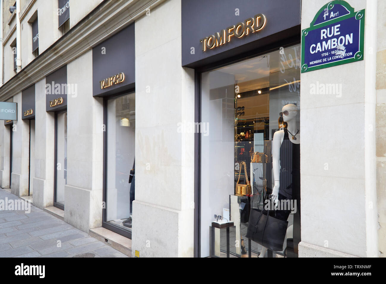 PARIS, Frankreich, 22. JULI 2017: Tom Ford fashion Luxury Stores in Paris, Frankreich. Stockfoto