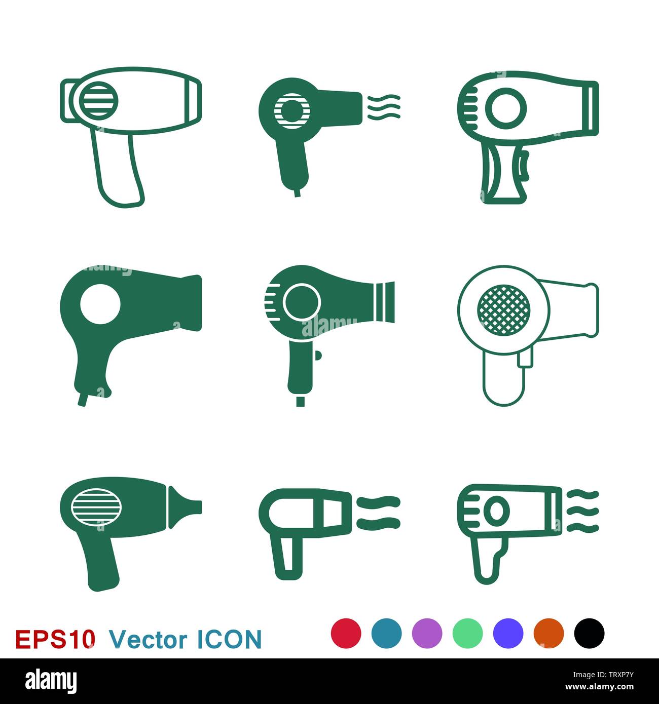 Haartrockner Vektor icon. Haar trocknen Symbol, moderner UI-Symbol