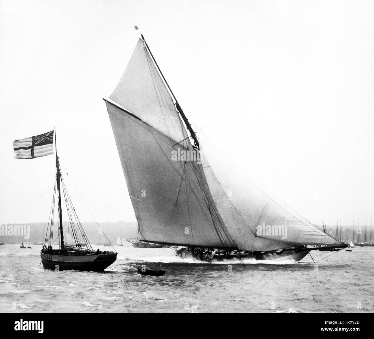 Racing Yacht wachsam Gewinner des Americas Cup 1893 Stockfoto