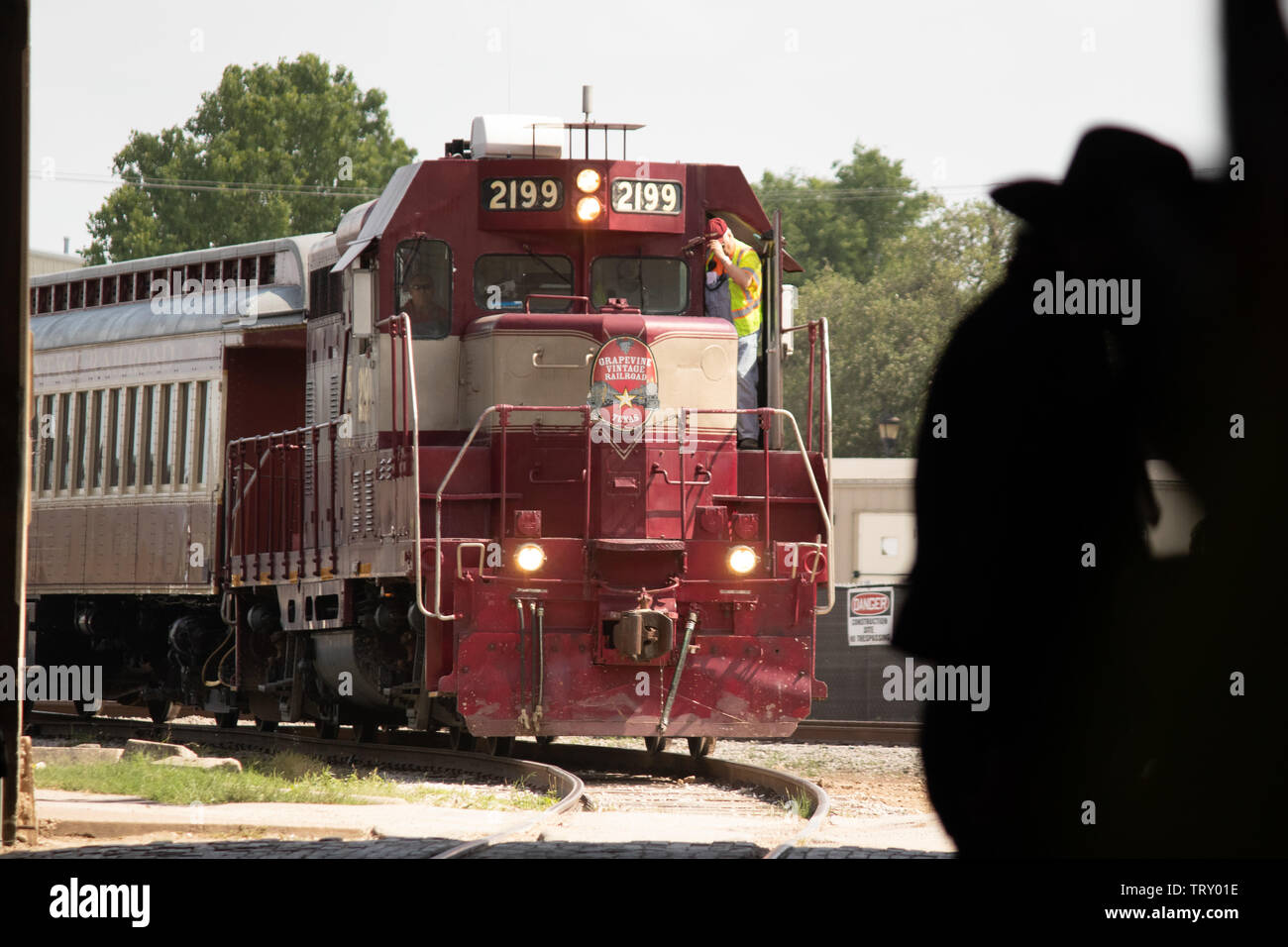 Die Grapevine Vintage Railroad in die stockyards in Fort Worth in der Nähe von Dallas, Texas Stockfoto