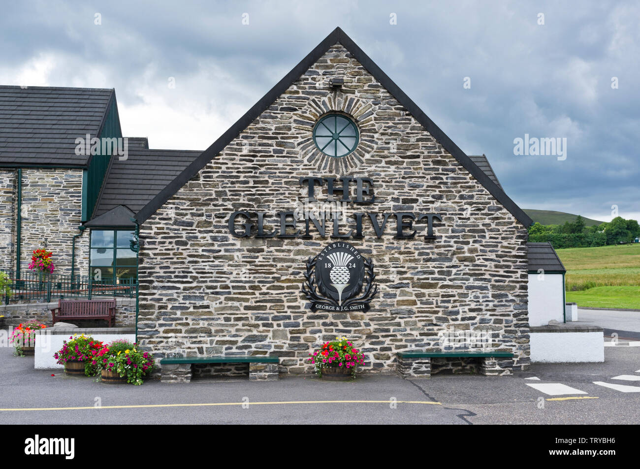 Der Glenlivet Distillery in der Nähe von Ballindalloch in Speyside Schottland Stockfoto