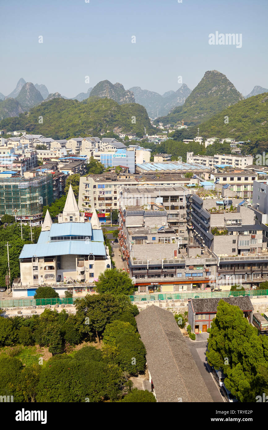 Guilin, China - 15. September 2017: malerischen Blick auf Guilin, die 1982 als nationale berühmten historischen und kulturellen Stadt durch den Zustand Co ausgewiesen wurde Stockfoto