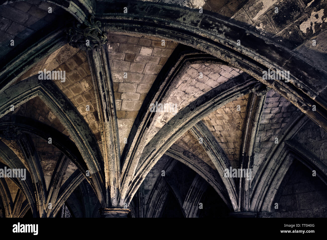 Westminster Abbey Decke detail, London, England, Grossbritannien. Stockfoto