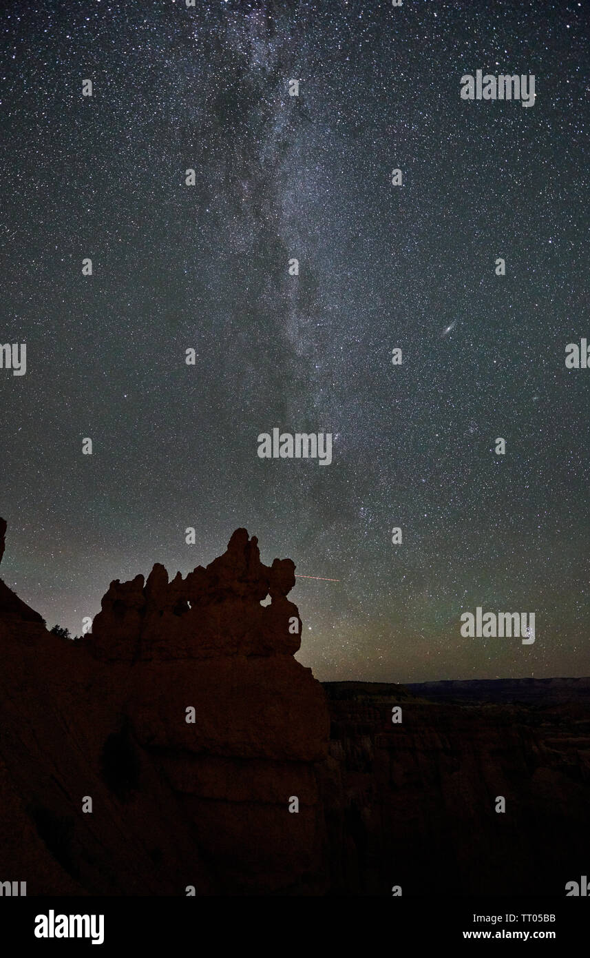 Night Shot im Bryce Canyon National Park mit Milchstraße, Utah, USA, Nordamerika Stockfoto